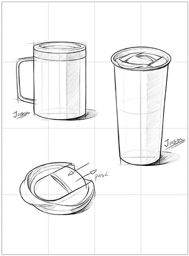 newestware custom drinkware design sketches