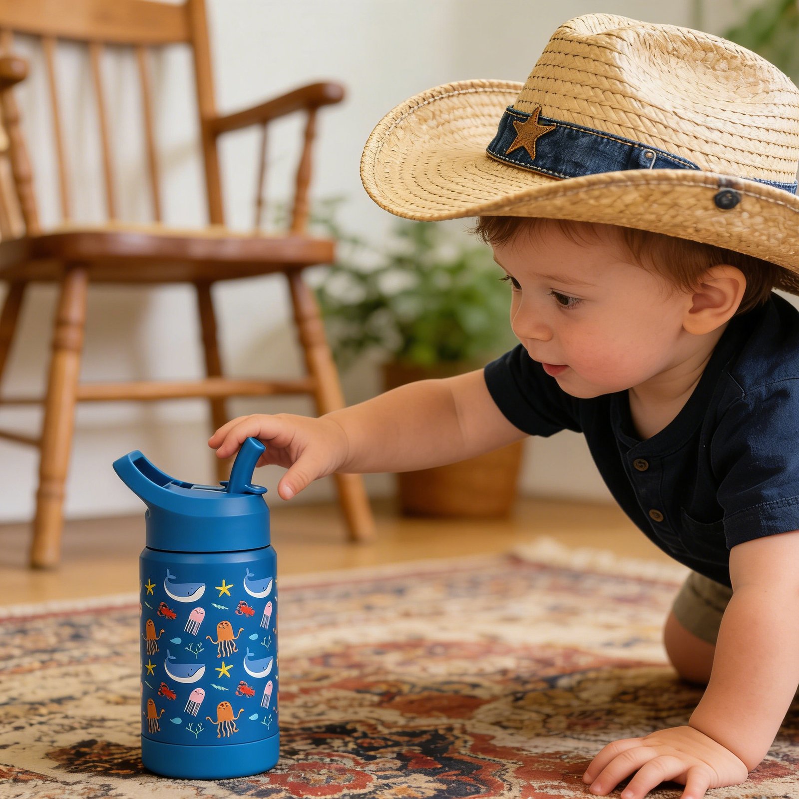 14oz vacuum insulated kids tumbler with detachable straw and protective silicone sleeve.