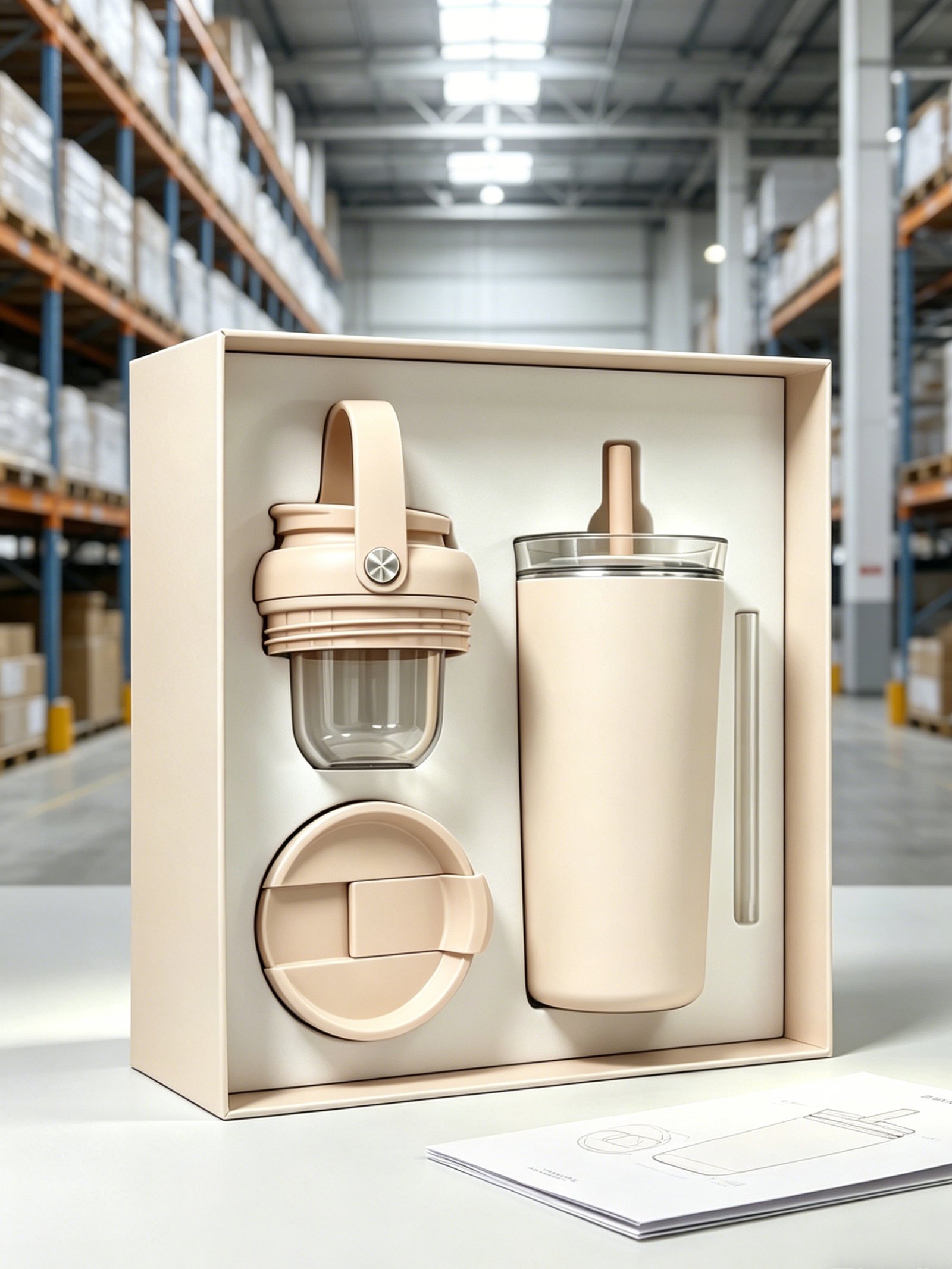 Integrated retail packaging and assembly service for protein shaker brands at Newestware.