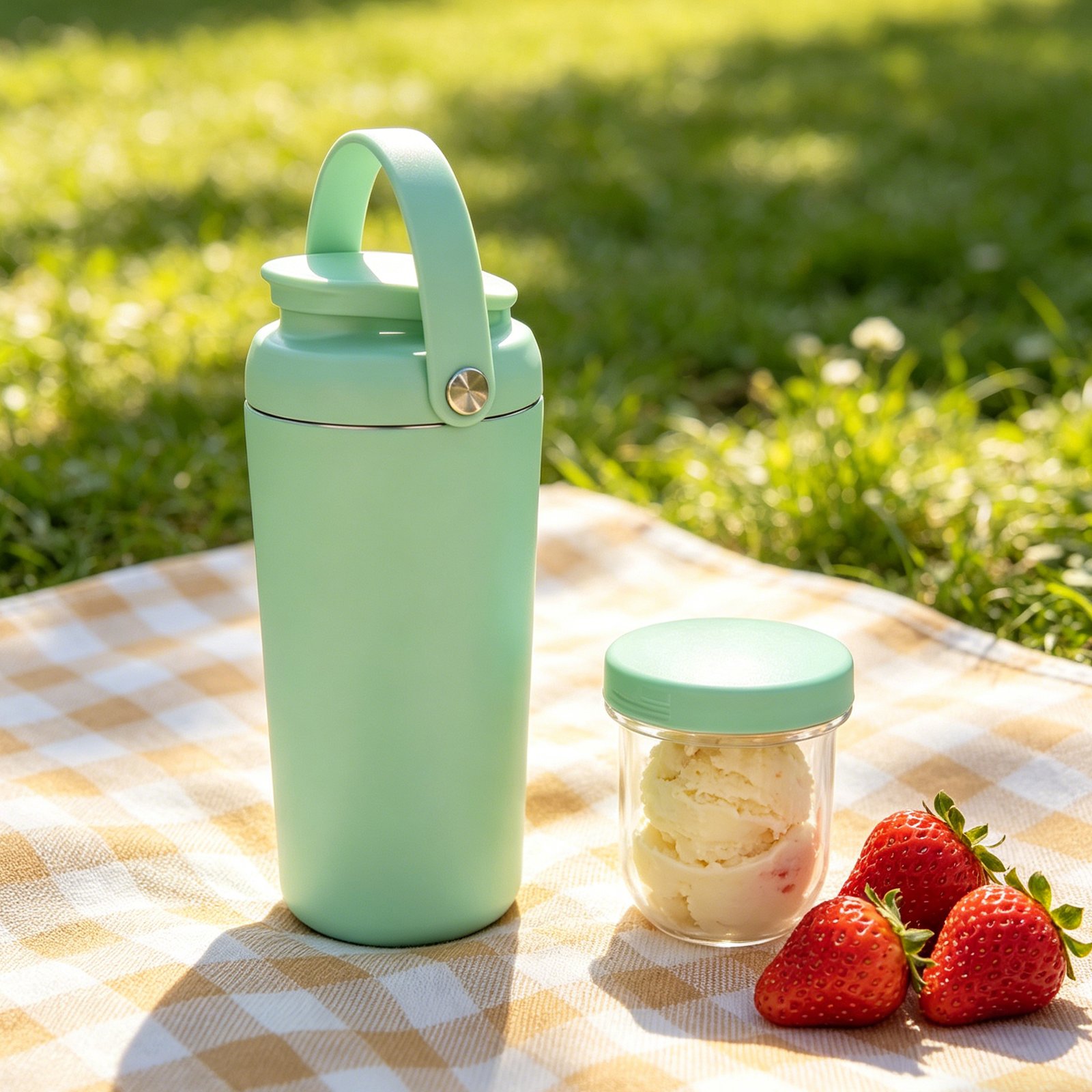 16/24oz protein shaker bottle with a built-in Tritan storage compartment for powder and snacks.